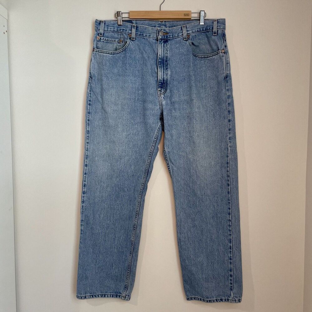 Levis 505 Men’s USA Straight Leg Jeans Light Wash Regular Fit Vintage 2001 40x30